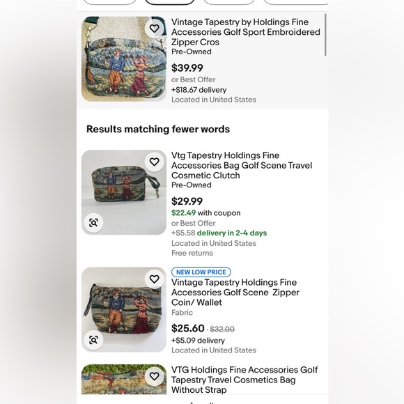 Tapestry by Holdings Fine Accessories Golf Sport Embroidered Zipper Cros - Picture 3 of 11